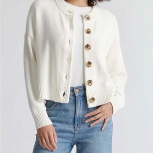 Quince Cream Button-Up Cardigan